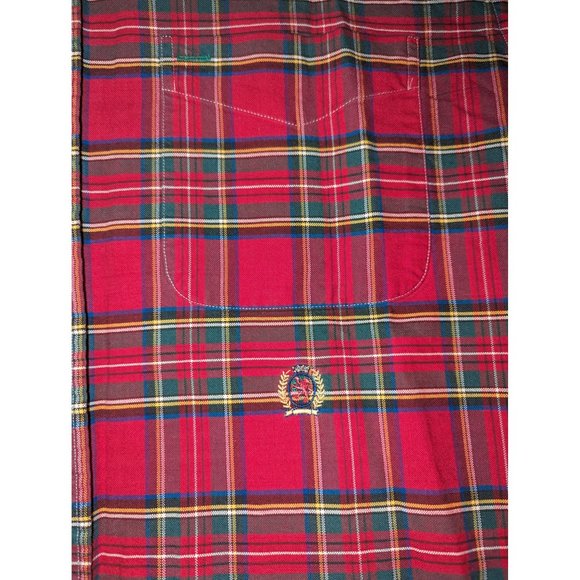 Tommy Hilfiger Men's Long Sleeve Medium button Up plaid ColorBlock Y2k - Picture 7 of 7